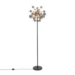 Design floor lamp black with smoke glass 8-lights – Explode