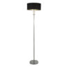 Orleans Chrome Floor Lamp With Black Shade And Silver Inner