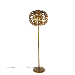 Vintage floor lamp antique gold 45 cm 2-light – Linden