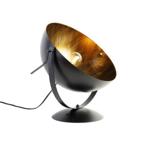 Industrial table lamp black with gold adjustable – Magna