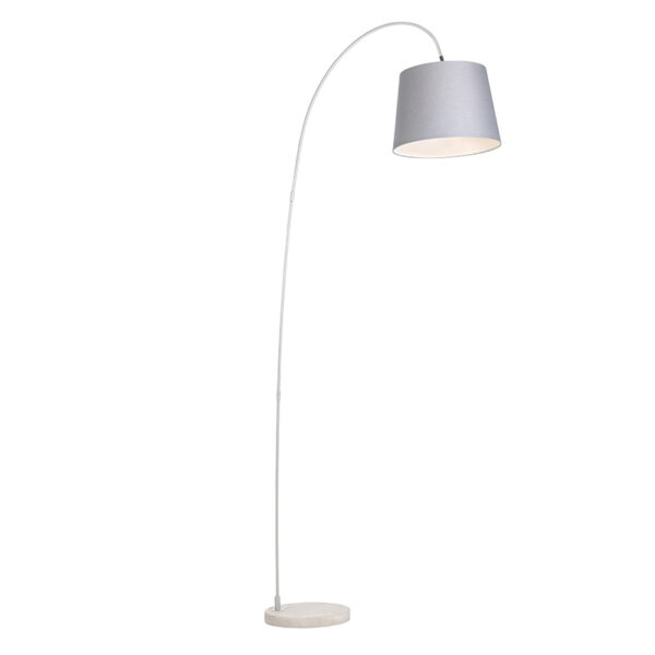 Smart arc lamp steel fabric shade gray incl. WiFi A60 - Bend