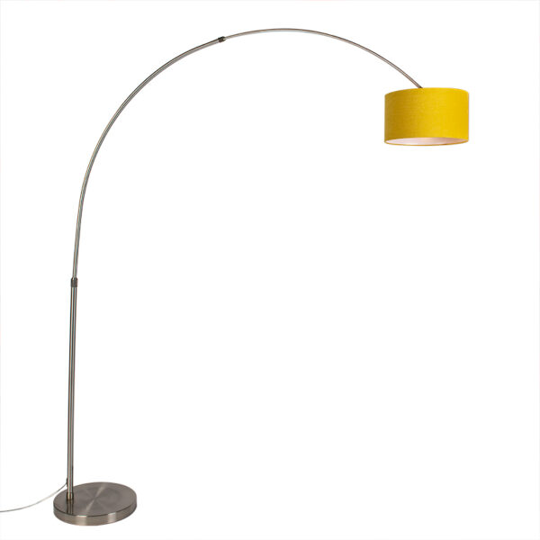 Steel arc lamp with yellow shade 35/35/20 - XXL