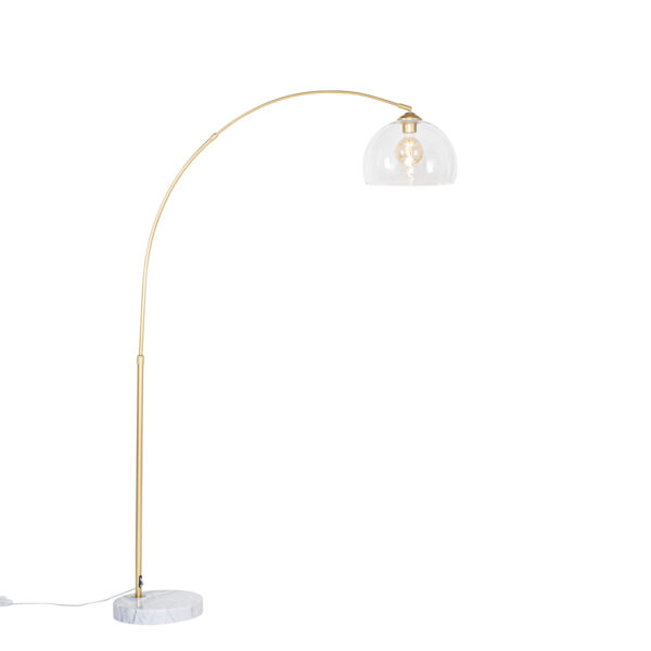 Modern arc lamp brass with clear glass - Arc