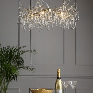Laura Ashley LA3756144-Q Willow 5 Light Crystal Ceiling Pendant Light In Champagne Finish