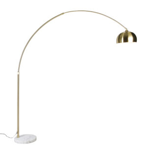 Arc lamp brass with white marble base adjustable – XXL